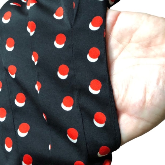 Tommy Hilfiger Dress Size 12 Sleeveless Polka Dot Black Red and White - Picture 10 of 15